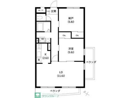 サンセゾンI(1SLDK/3階)の間取り写真