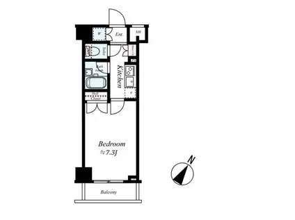 パレステュディオ新宿パークサイド(1K/11階)の間取り写真