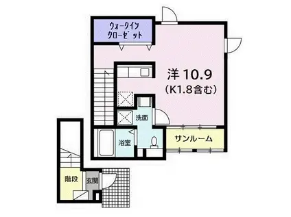 カーサ シリエージョ(ワンルーム/2階)の間取り写真