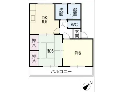 シティオ・フェリズ(2DK/1階)の間取り写真