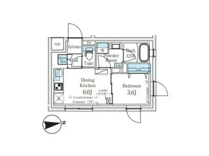 CREALPREMIER笹塚(1DK/3階)の間取り写真