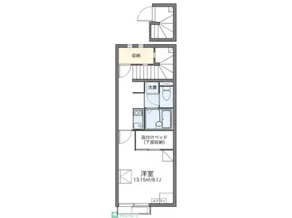 レオネクストセーヌ(1K/2階)の間取り写真