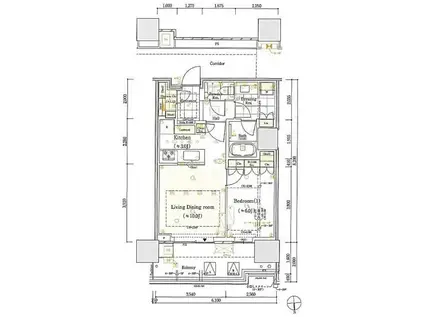 HARUMI FLAG SUN VILLAGE T棟(1LDK/20階)の間取り写真