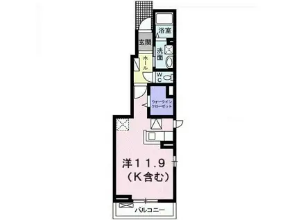 アルモニー串戸(ワンルーム/1階)の間取り写真