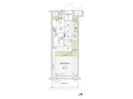 ヴォーガコルテ西馬込アジールコート(1K/3階)の間取り写真