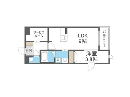 LIFEFIELD伊都(1SLDK/2階)の間取り写真