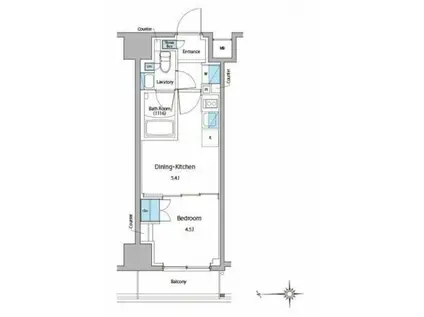 ルフォンプログレ門前仲町マークス(1DK/13階)の間取り写真