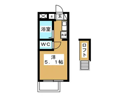 YOKOHAMA BAY HILLS(ワンルーム/2階)の間取り写真