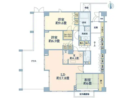 パーク・コート瀬田(3LDK/1階)の間取り写真