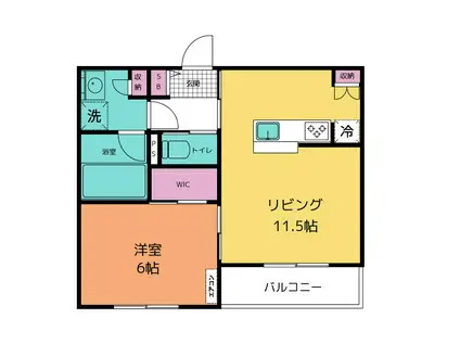 ホワイトステージ芝西(1LDK/2階)の間取り写真