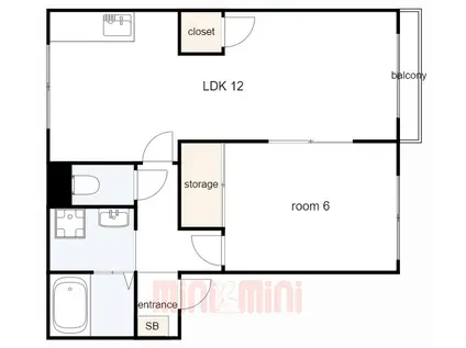 フレグランス本多聞A棟(1LDK/1階)の間取り写真