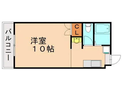 湯川山リゾートハイツ(1K/2階)の間取り写真