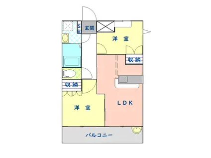 スプリームY(2LDK/2階)の間取り写真