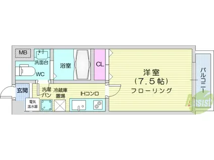 プラセール高橋(1K/2階)の間取り写真