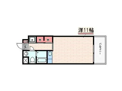 イースト・ヒルズ(1K/2階)の間取り写真