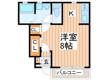 SOLEIL HINA II(1K/1階)の間取り写真
