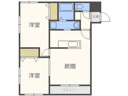 エルフィーノ菊水(2LDK/4階)の間取り写真
