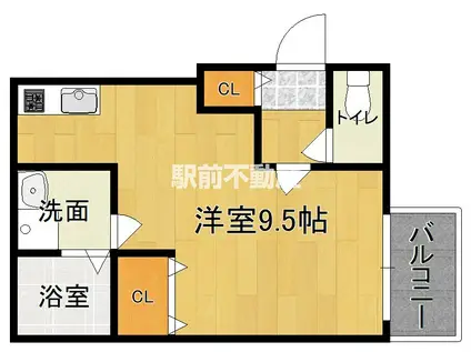 SUNMARK次郎丸II(ワンルーム/3階)の間取り写真