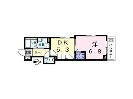 トモエフラット(1DK/3階)の間取り写真