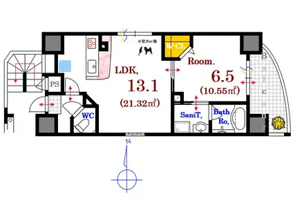 BAUHAUS TENMA NO.20(1LDK/7階)の間取り写真