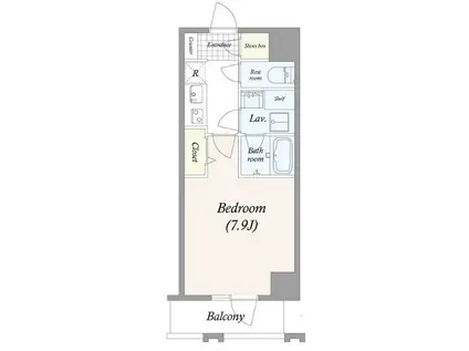 グランパセオ浅草橋II(1K/6階)の間取り写真