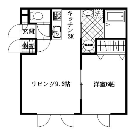 アイリス6・1(1LDK/1階)の間取り写真