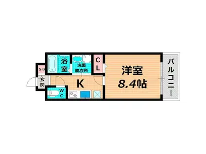 スタークレスト(1K/8階)の間取り写真