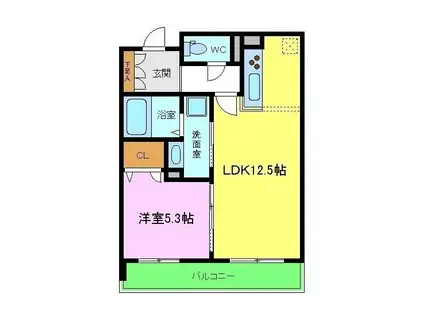 シャーメゾンアラブランコ(1LDK/3階)の間取り写真