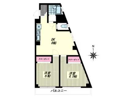 ドルフケンマート(2LDK/5階)の間取り写真