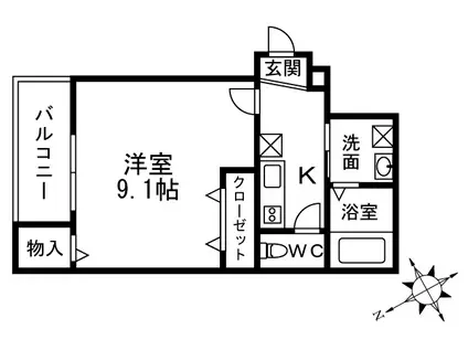 ラメゾン向陵中町I番館(1K/1階)の間取り写真