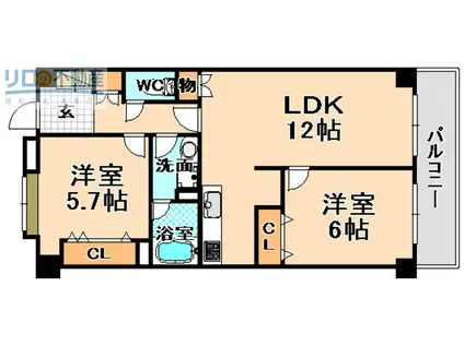 HIYODORI(2LDK/3階)の間取り写真