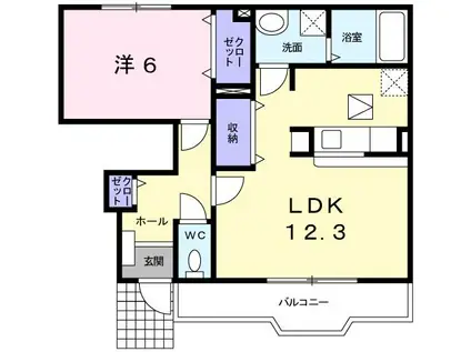 ファミーユ(1LDK/1階)の間取り写真