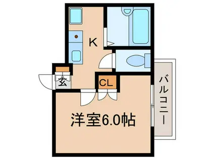 エメラルドV(1K/1階)の間取り写真