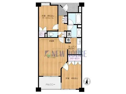 アビテ神楽坂(1SLDK/5階)の間取り写真