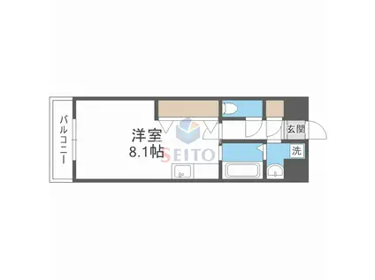 アーデン江坂II(ワンルーム/8階)の間取り写真