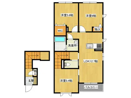 シャーメゾンシュシュ(3LDK/2階)の間取り写真