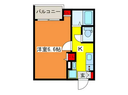スクエア北赤羽(1K/2階)の間取り写真