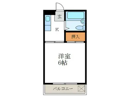 ピエスあさのA(1K/3階)の間取り写真