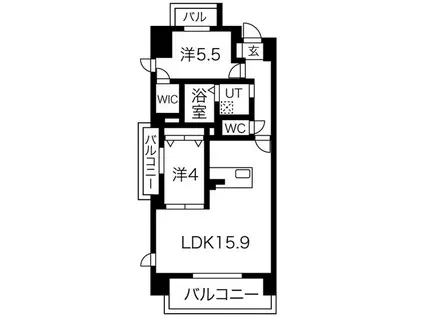 THE MUSE栗山(2LDK/10階)の間取り写真