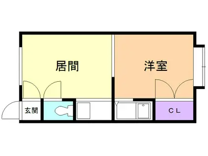 ハイデンス5(1DK/1階)の間取り写真