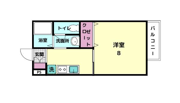 アイビー21(1K/1階)の間取り写真