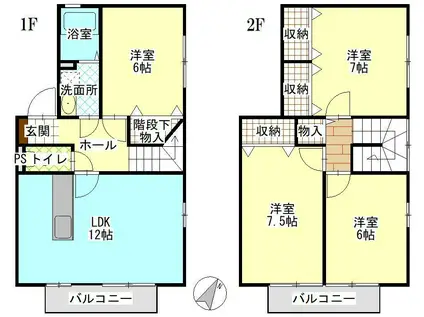 フィオーレ(4LDK/1階)の間取り写真
