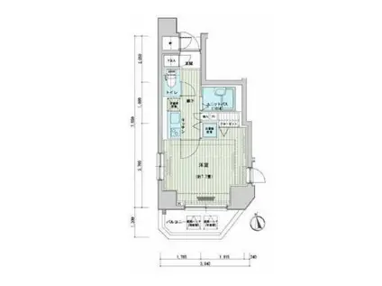 メインステージ大手町(1K/7階)の間取り写真