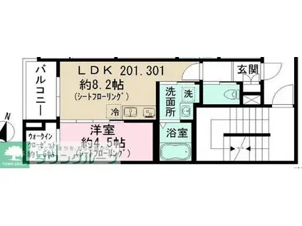 東京都練馬区上石神井南町計画(1LDK/2階)の間取り写真