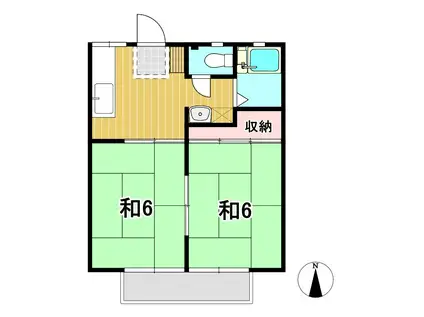 ゆたかハイツ(2K/2階)の間取り写真