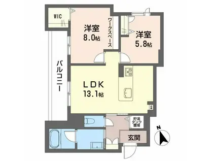 カーサ・レジデンス(2LDK/3階)の間取り写真