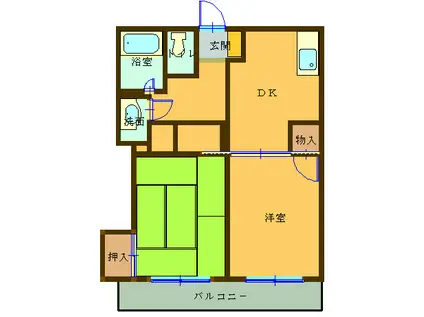 アサノコーポ(2DK/1階)の間取り写真