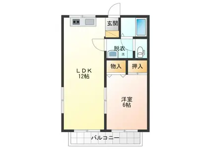 NSコーポ(1LDK/1階)の間取り写真