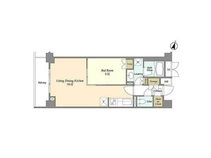 ブレス中野弥生町(1LDK/3階)の間取り写真