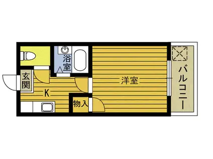 グリーンリーブス600(1K/1階)の間取り写真